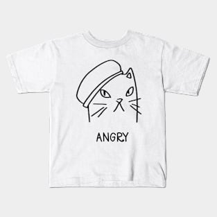 Angry Cat...Funny moody cat design Kids T-Shirt